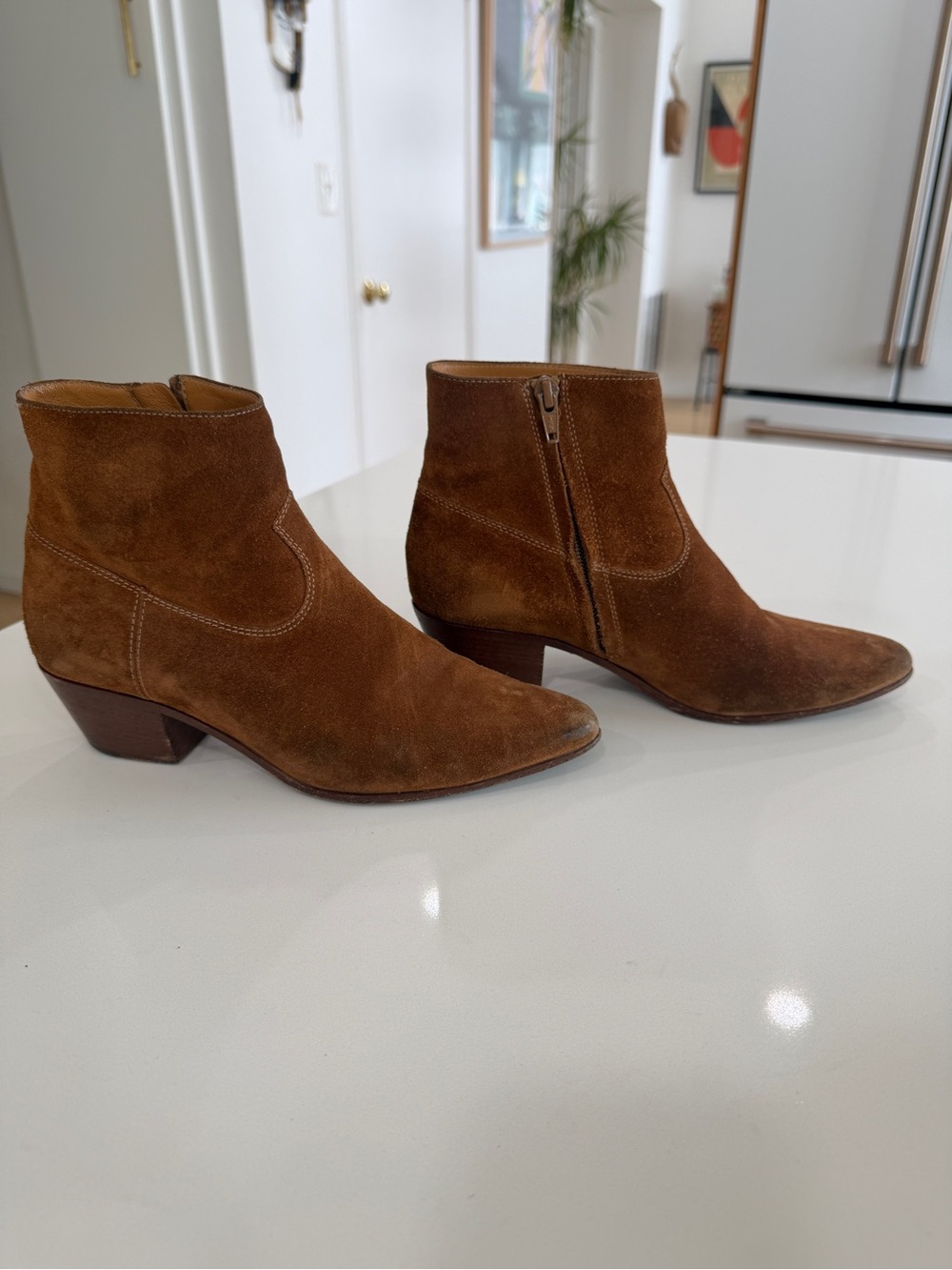 Saint Laurent Brown Suede Ankle Booties